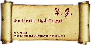 Wertheim Gyöngyi névjegykártya